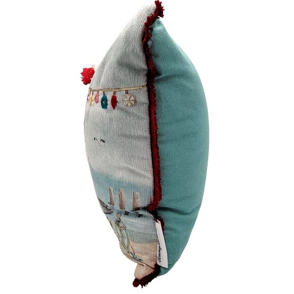 Tommy Bahama Christmas Beach Pillow 12x16 Santa & Mrs. Claus Coastal Design With - Picture 2 of 16